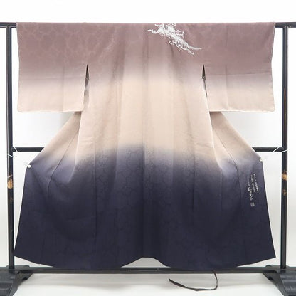 【新古品】tomihisa 新品 金彩友禅 和田光正 落款 着物 正絹 ロング丈 仕付け糸付 道中着 7509