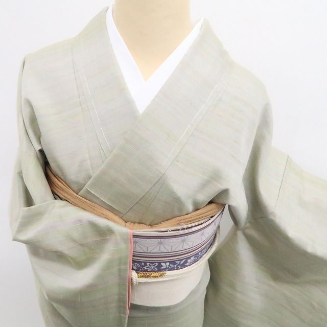 【新古品】tomihisa 新品 着物 正絹 仕付け糸付 紅花染め紬 7512