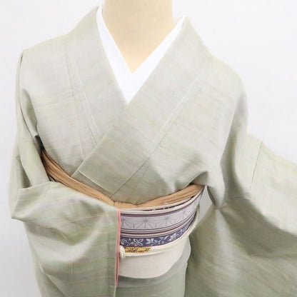 【新古品】tomihisa 新品 着物 正絹 仕付け糸付 紅花染め紬 7512