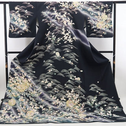 【新品】tomihisa 新品 吉澤友禅 お仕立て上がり品 金駒刺繍 雪輪 着物 正絹 仕付け糸付 トールサイズ 訪問着 7516