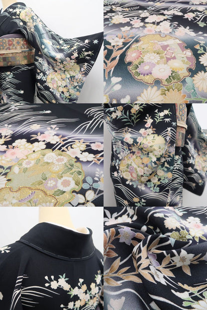 【新品】tomihisa 新品 吉澤友禅 お仕立て上がり品 金駒刺繍 雪輪 着物 正絹 仕付け糸付 トールサイズ 訪問着 7516