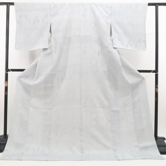 【中古】tomihisa 美品 モダンアート 着物 正絹 仕付け糸付 小紋 色無地 7530