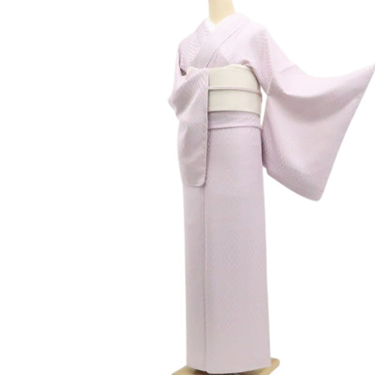 【新古品】tomihisa 新品 変わり市松 着物 正絹 仕付け糸付 お召 色無地 7531