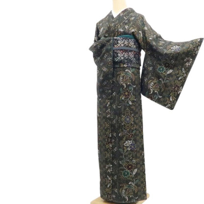 【新古品】tomihisa 新品 鳳凰 着物 正絹 仕付け糸付 小紋 7539