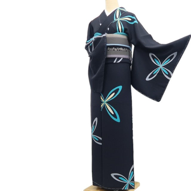 【新古品】tomihisa 新品 着物 正絹 仕付け糸付 トールサイズ 小紋 7540