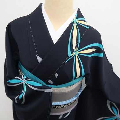【新古品】tomihisa 新品 着物 正絹 仕付け糸付 トールサイズ 小紋 7540
