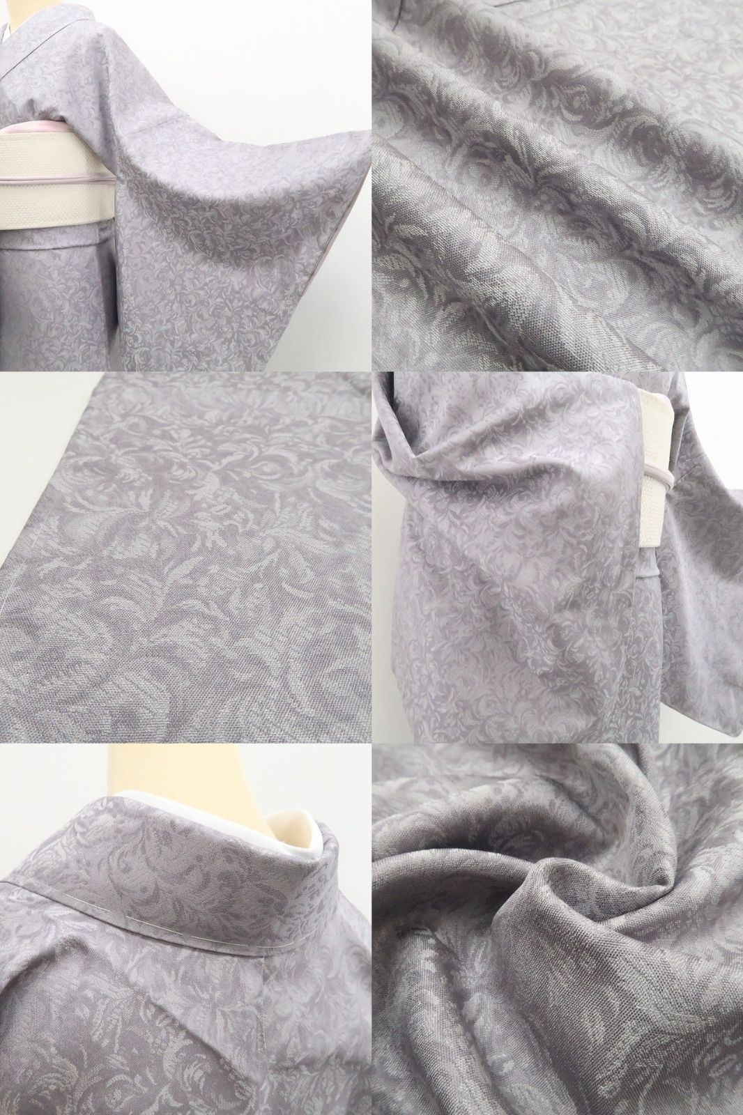 【新品】tomihisa 新品 お仕立て上がり品 花唐草 着物 正絹 仕付け糸付 トールサイズ お召 7543