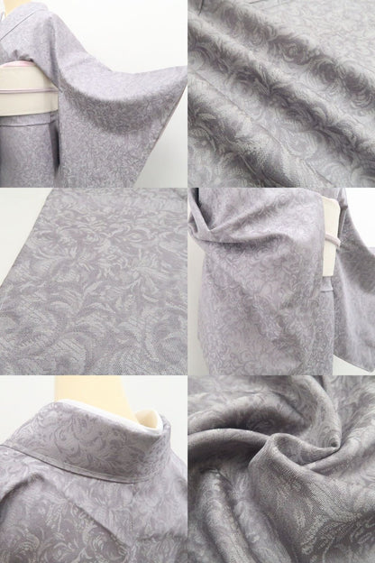 【新品】tomihisa 新品 お仕立て上がり品 花唐草 着物 正絹 仕付け糸付 トールサイズ お召 7543