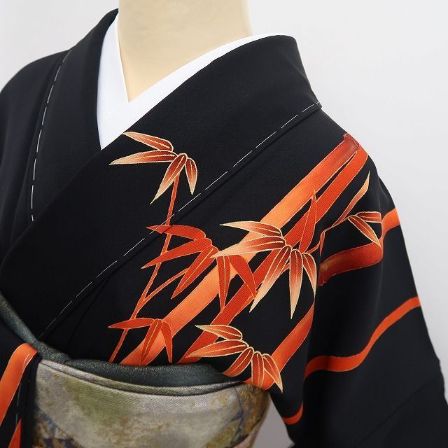【新古品】tomihisa 新品 竹 着物 正絹 仕付け糸付 トールサイズ 訪問着 7545