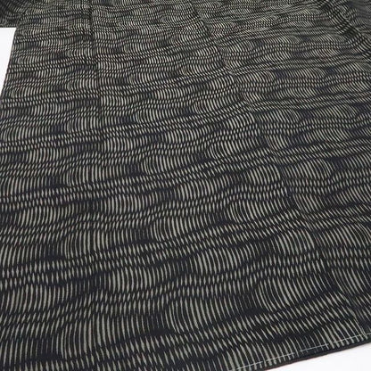 【新古品】tomihisa 新品 幾何学模様 着物 正絹 仕付け糸付 トールサイズお召 7552