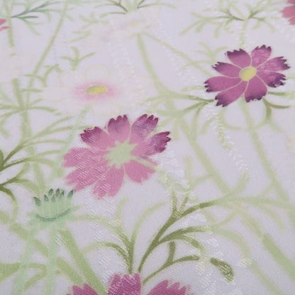 【新品】tomihisa 新品 秀美謹製 秋桜 コスモス お仕立て上がり品 着物 仕付け糸付 訪問着 7561