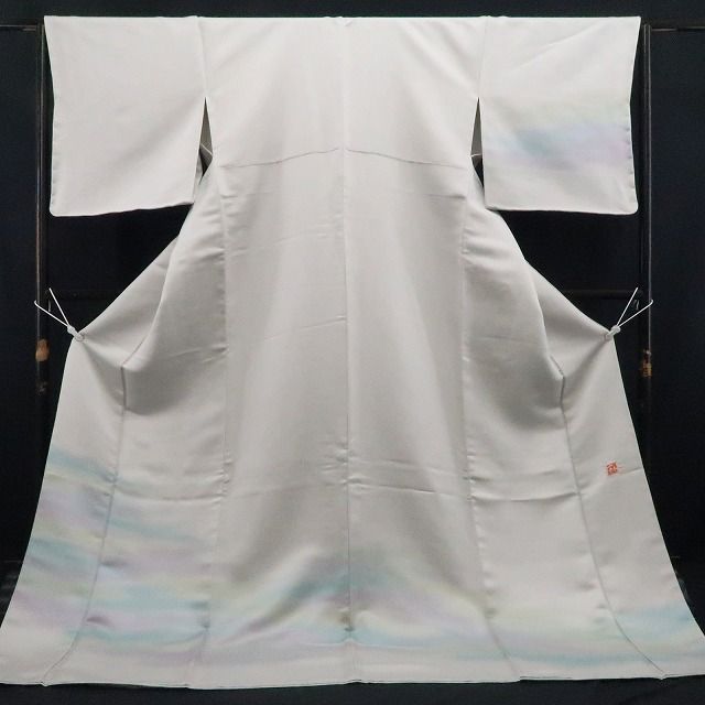 【新古品】tomihisa 新品 二代目久保田一竹 落款 一竹の辻ヶ花 暈し 金通し 着物 仕付け糸付 付下げ 7562