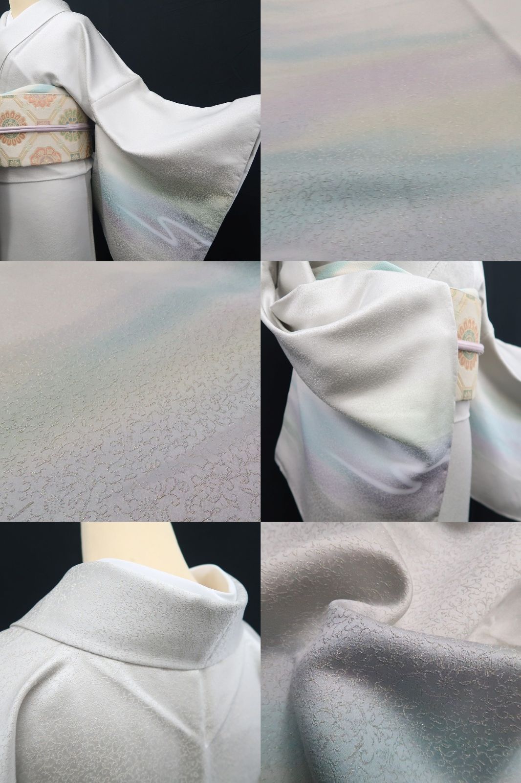 【新古品】tomihisa 新品 二代目久保田一竹 落款 一竹の辻ヶ花 暈し 金通し 着物 仕付け糸付 付下げ 7562
