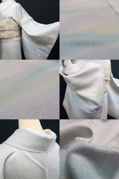 【新古品】tomihisa 新品 二代目久保田一竹 落款 一竹の辻ヶ花 暈し 金通し 着物 仕付け糸付 付下げ 7562