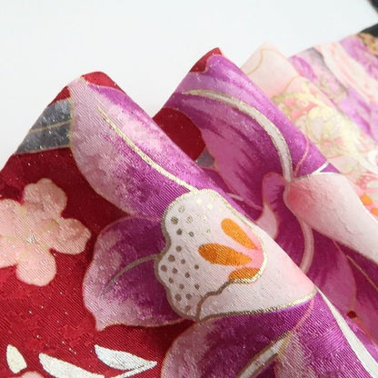 【中古】tomihisa 美品 薔薇 着物 正絹 成人式 トールサイズ 振袖