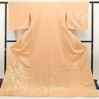 【中古】tomihisa 未着用 唐花 着物 正絹 仕付け糸付 トールサイズ 訪問着 7568