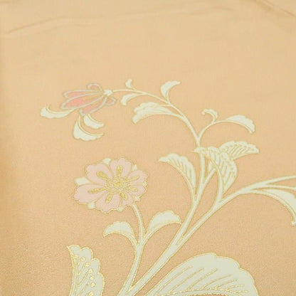 【中古】tomihisa 未着用 唐花 着物 正絹 仕付け糸付 トールサイズ 訪問着 7568