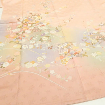 【中古】tomihisa 美品 京友禅 金駒刺繍 着物正絹 仕付け糸付 訪問着 7569