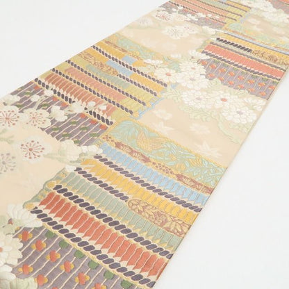 【中古】tomihisa 美品 五匠織物(株)謹製 唐織 着物 正絹 西陣織 袋帯 7574