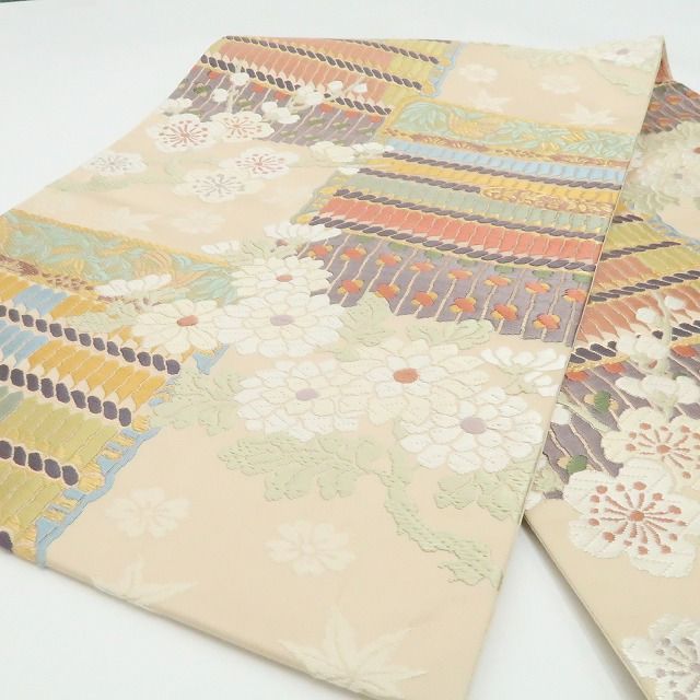 【中古】tomihisa 美品 五匠織物(株)謹製 唐織 着物 正絹 西陣織 袋帯 7574