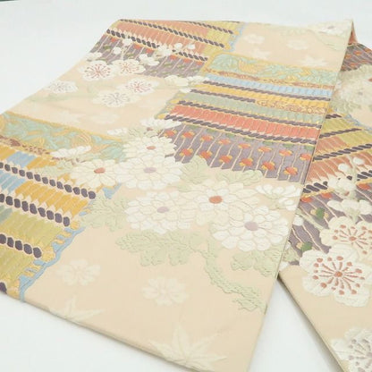 【中古】tomihisa 美品 五匠織物(株)謹製 唐織 着物 正絹 西陣織 袋帯 7574