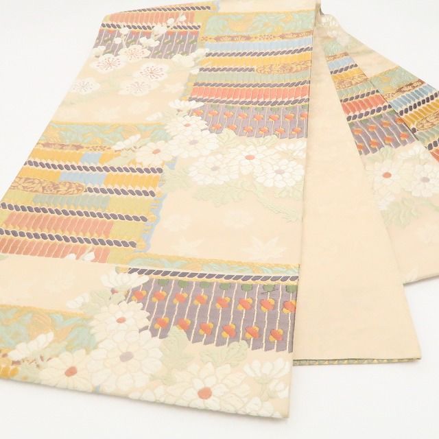 【中古】tomihisa 美品 五匠織物(株)謹製 唐織 着物 正絹 西陣織 袋帯 7574