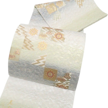 【中古】tomihisa 美品 金彩友禅 和田光正 落款 着物 正絹 袋帯 7575
