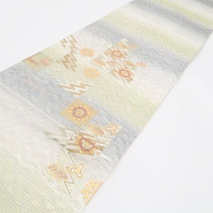 【中古】tomihisa 美品 金彩友禅 和田光正 落款 着物 正絹 袋帯 7575
