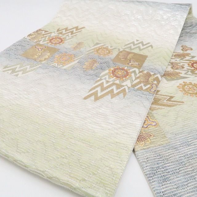 【中古】tomihisa 美品 金彩友禅 和田光正 落款 着物 正絹 袋帯 7575