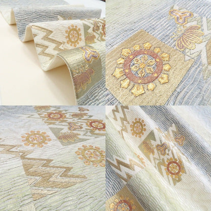 【中古】tomihisa 美品 金彩友禅 和田光正 落款 着物 正絹 袋帯 7575