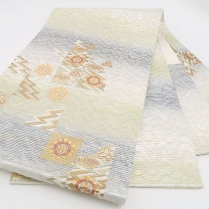 【中古】tomihisa 美品 金彩友禅 和田光正 落款 着物 正絹 袋帯 7575