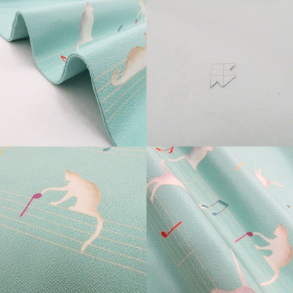 【中古】tomihisa 美品 秀美謹製 猫 着物 正絹 額縁仕立て 開きなごや帯 7576