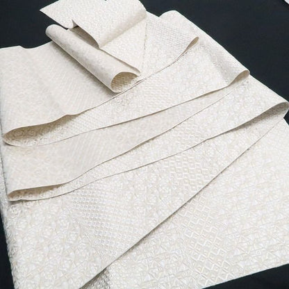 【新品】tomihisa 新品 お仕立て上がり品 大倉織物 誠之輔 本場筑前博多織 琥珀織 着物 正絹 八寸なごや帯 7582