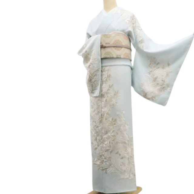 【新古品】tomihisa 新品 総刺繍 薔薇 着物 正絹 仕付け糸付 訪問着 7585