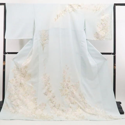 【新古品】tomihisa 新品 総刺繍 薔薇 着物 正絹 仕付け糸付 訪問着 7585