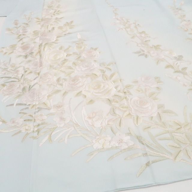 【新古品】tomihisa 新品 総刺繍 薔薇 着物 正絹 仕付け糸付 訪問着 7585