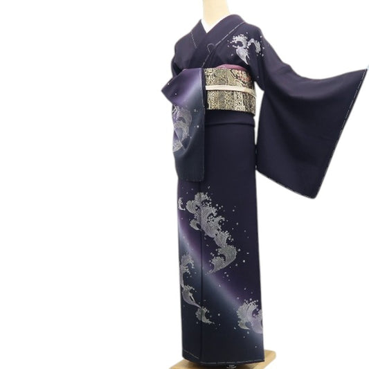 【新古品】tomihisa 新品 金彩友禅 和田光正 落款 波頭 着物 正絹 仕付け糸付 訪問着 7589