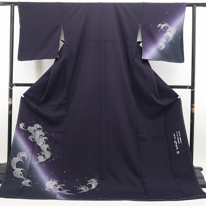 【新古品】tomihisa 新品 金彩友禅 和田光正 落款 波頭 着物 正絹 仕付け糸付 訪問着 7589