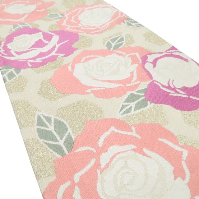 【中古】tomihisa 美品 薔薇 レトロ 着物 正絹 成人式 振袖用 袋帯 7596