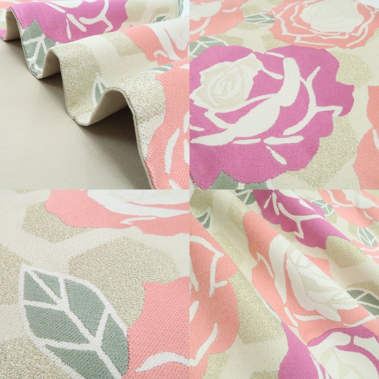 【中古】tomihisa 美品 薔薇 レトロ 着物 正絹 成人式 振袖用 袋帯 7596