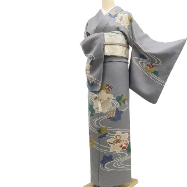 【新古品】tomihisa 新品 童話 昔話 落款 着物 正絹 仕付け糸付 作家物 トールサイズ 訪問着 7612
