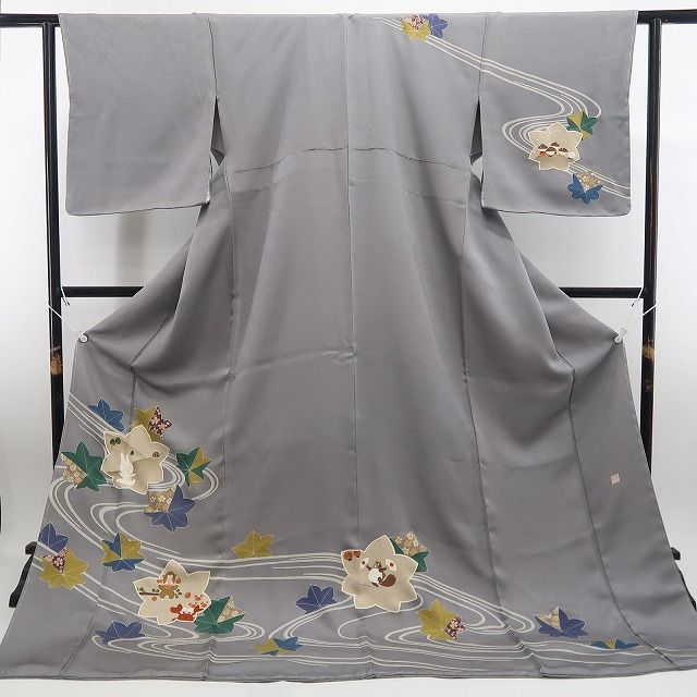 【新古品】tomihisa 新品 童話 昔話 落款 着物 正絹 仕付け糸付 作家物 トールサイズ 訪問着 7612