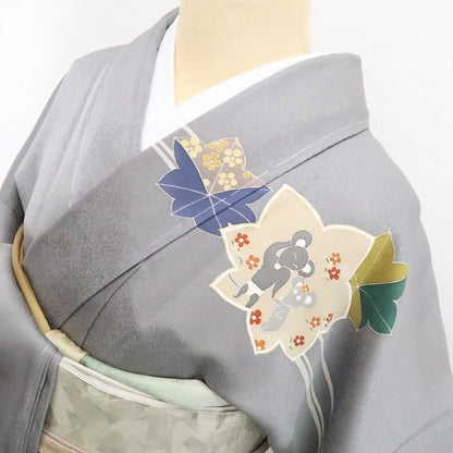 【新古品】tomihisa 新品 童話 昔話 落款 着物 正絹 仕付け糸付 作家物 トールサイズ 訪問着 7612