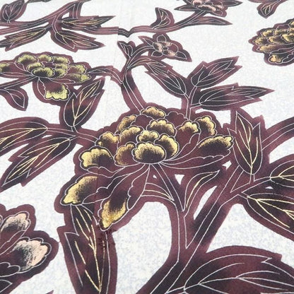 【新古品】tomihisa 新品 日本舞踊家 岩井流家元 岩井友見 落款 唐花 着物 正絹 仕付け糸付 訪問着 7616