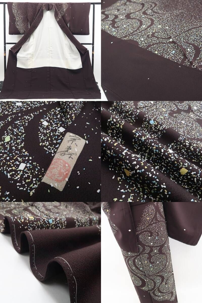 【新古品】tomihisa 新品 紙吹雪 落款 着物 正絹 仕付け糸付 作家物 訪問着 7617