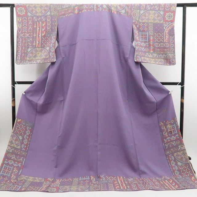 【中古】tomihisa 美品 大久保玄才 落款 着物 正絹 仕付け糸付 付下げ 7618