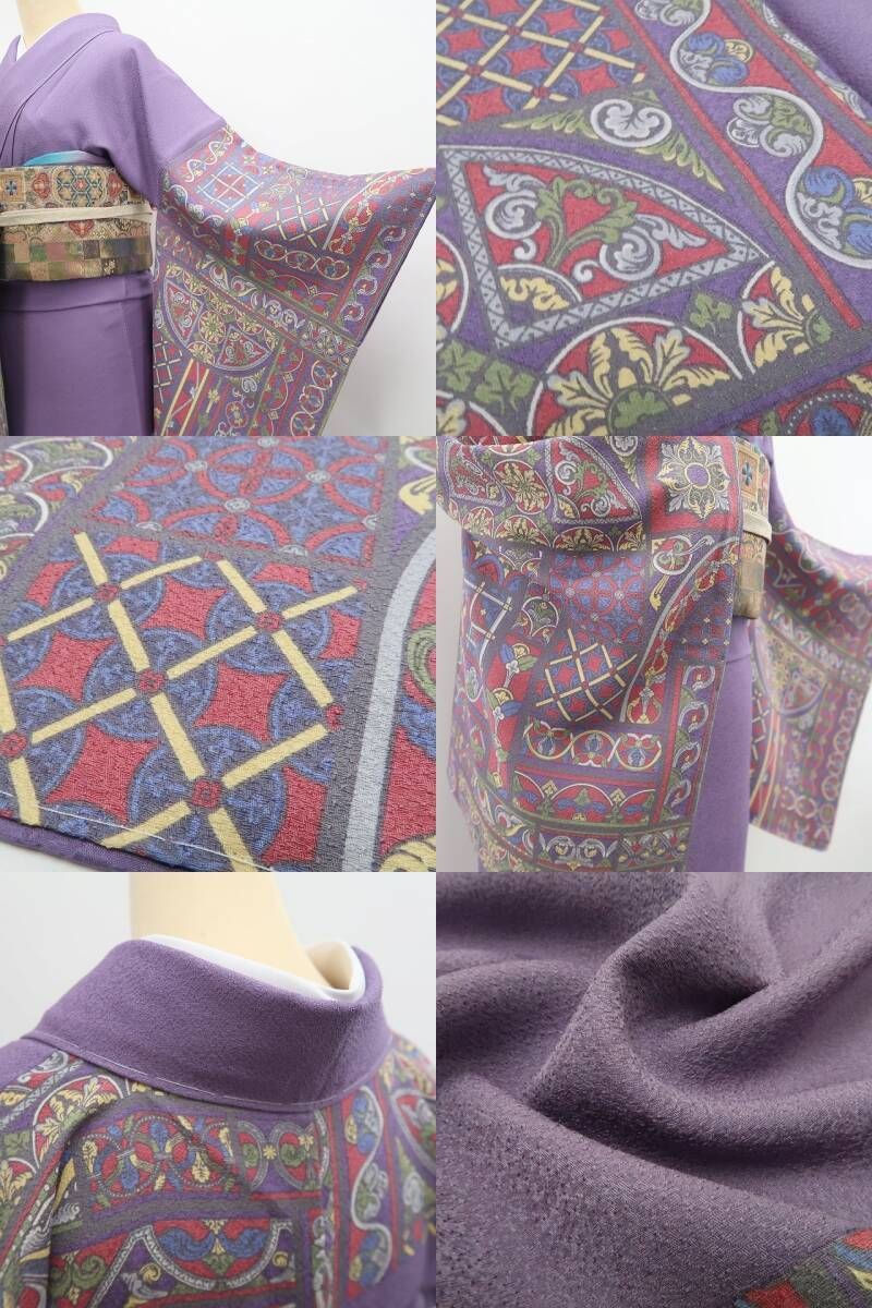【中古】tomihisa 美品 大久保玄才 落款 着物 正絹 仕付け糸付 付下げ 7618