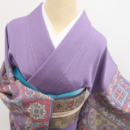 【中古】tomihisa 美品 大久保玄才 落款 着物 正絹 仕付け糸付 付下げ 7618