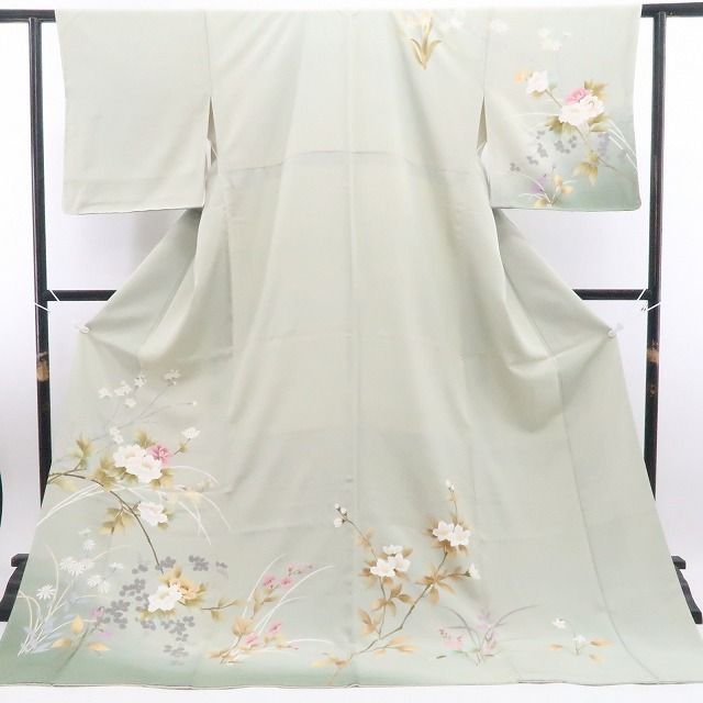 【新古品】tomihisa 新品 牡丹 着物 正絹 仕付け糸付 訪問着 7620