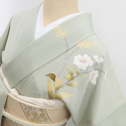 【新古品】tomihisa 新品 牡丹 着物 正絹 仕付け糸付 訪問着 7620